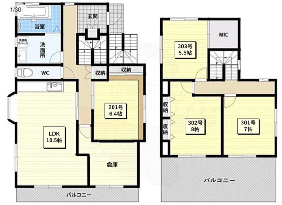 八尾市の障がい者グループホームの間取り図