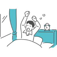 障がい者グループホームで起床する入居者の様子