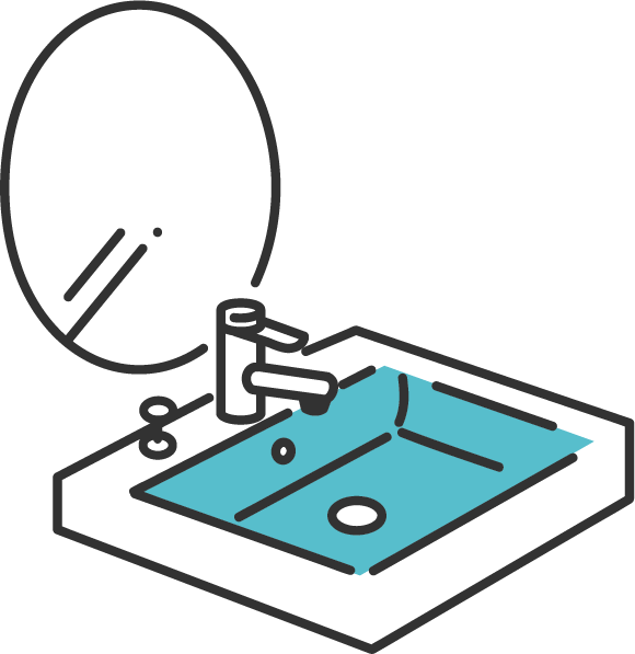 グループホームの洗面所のイラスト