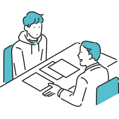 障がい者グループホームの入居手続きをする様子